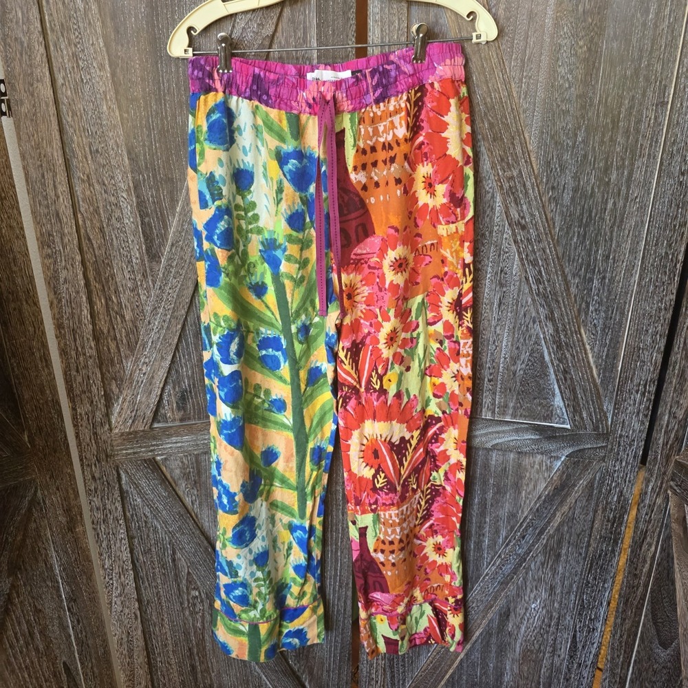 Roeqiya for Anthropologie Pants Women's Size Small Multi Color Floral Lounge PJS